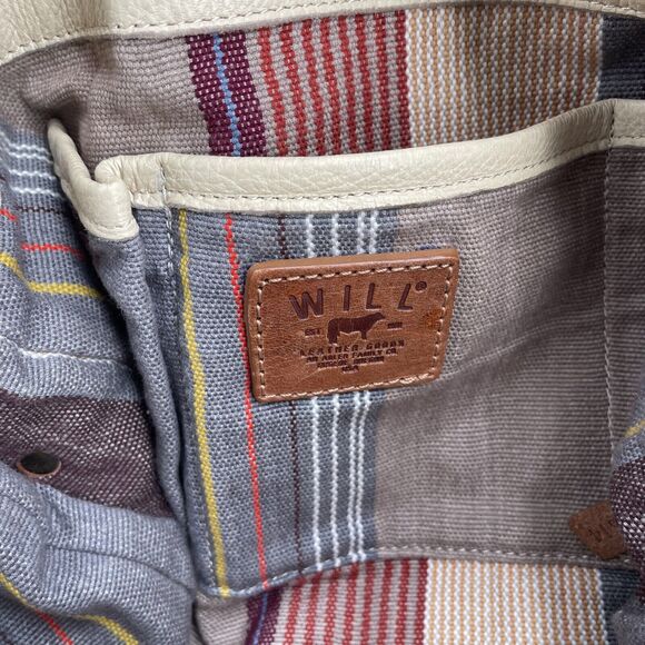 Will Leather Goods Handbag Beige Leather Magnetic Flap Pockets - Picture 7 of 11